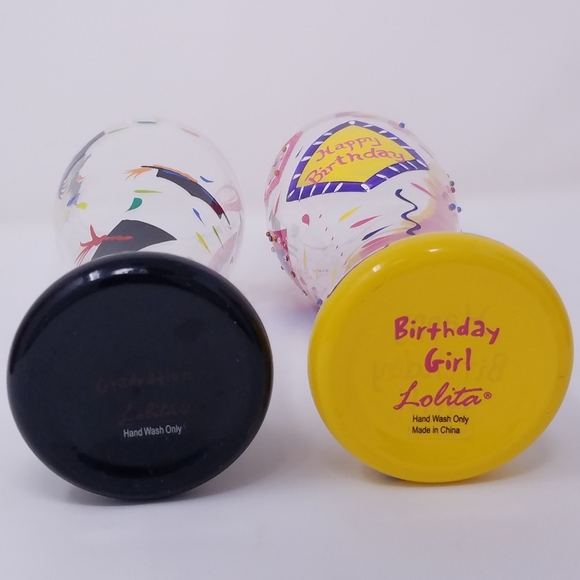 Vintage Y2K Hand Painted Pilsner Glass, Set of 2 - Picture 8 of 11